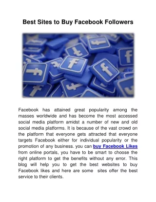 Best Sites to Buy Facebook Followers