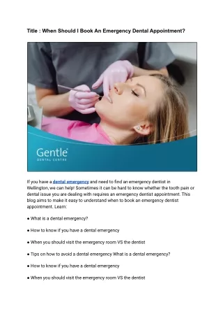 When Should I Book An Emergency Dental Appointment