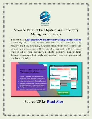 advance point of sale system and inventory