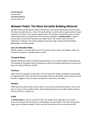 primary keyword wooden pallet secondary keyword