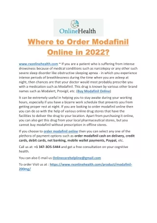 Buy Modafinil 200mg Cognitive Enhancers Online Tablets in USA