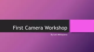 First Camera Workshop September A2