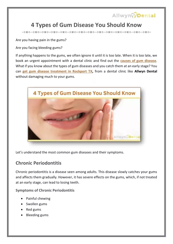 4 types of gum disease you should know