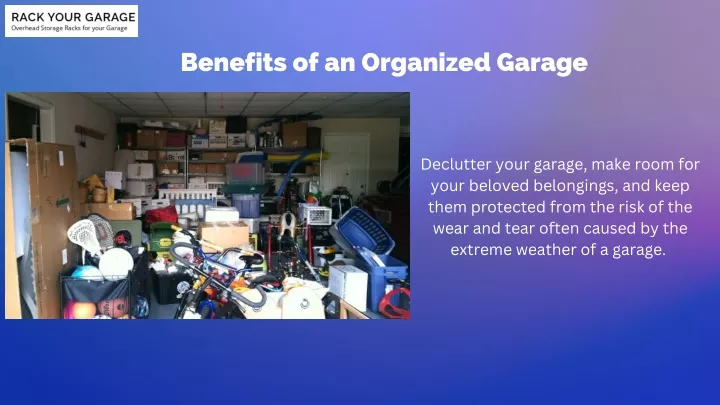 benefits of an organized garage