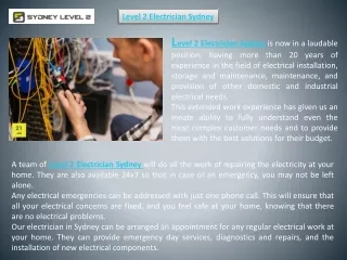 level 2 electrician sydney