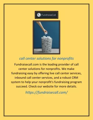 call center solutions for nonprofits