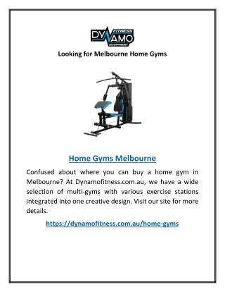 looking for melbourne home gyms