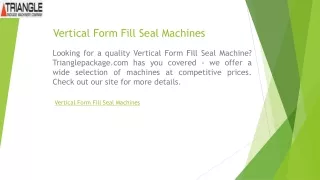 vertical form fill seal machines