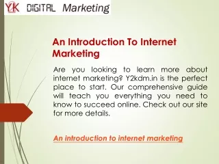 An Introduction To Internet Marketing  Y2kdm.in