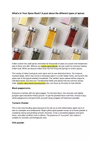what s in your spice rack a post about