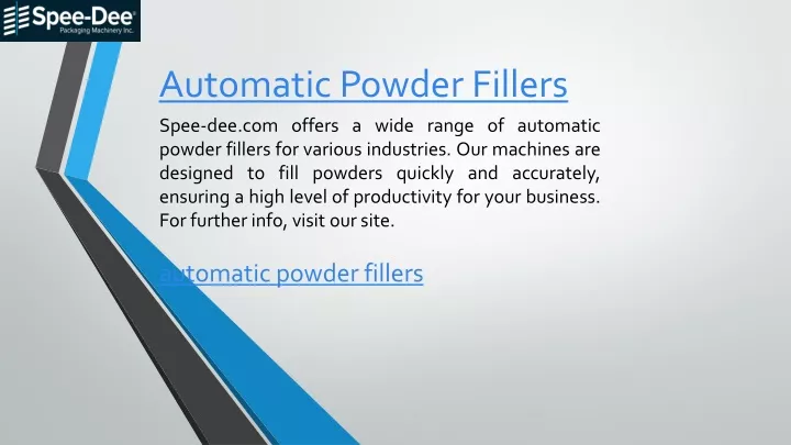 automatic powder fillers