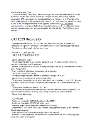 CAT 2023 Entrance Exam