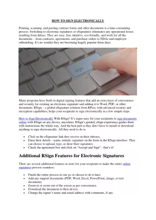 how to sign electronically