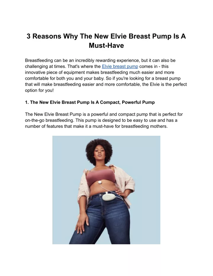 3 reasons why the new elvie breast pump is a must