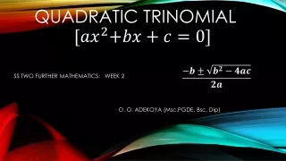 QUADRATIC TRINOMIAL