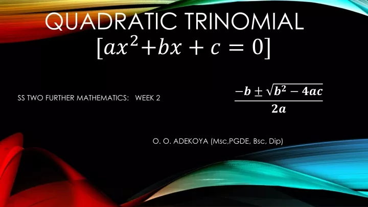 quadratic trinomial