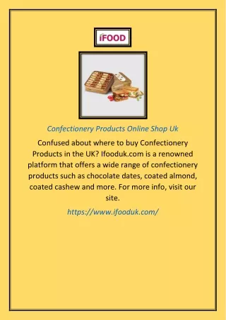 Confectionery Products Online Shop Uk