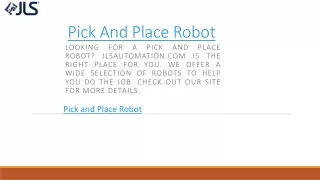 pick and place robot