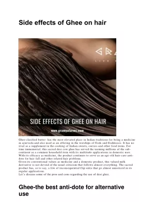 Side Side effects of Ghee on hair