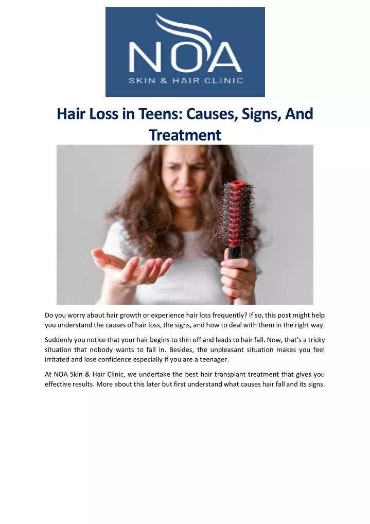 hair loss in teens causes signs and treatment