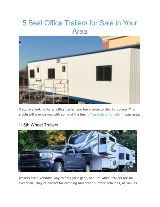 5 best office trailers for sale in your area