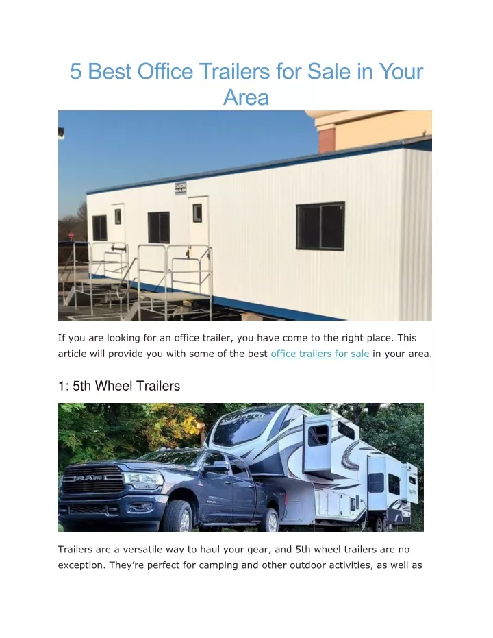 5 best office trailers for sale in your area