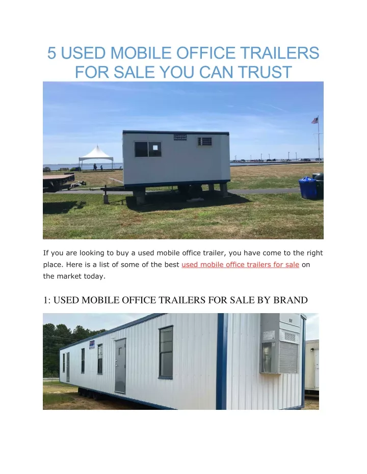 5 used mobile office trailers for sale