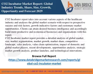Carbon Dioxide Incubators Market - Global Analysis Report
