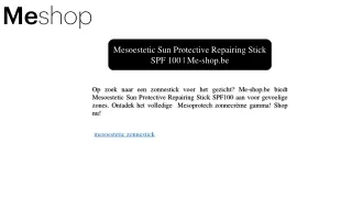 Mesoestetic Sun Protective Repairing Stick SPF 100 | Me-shop.be