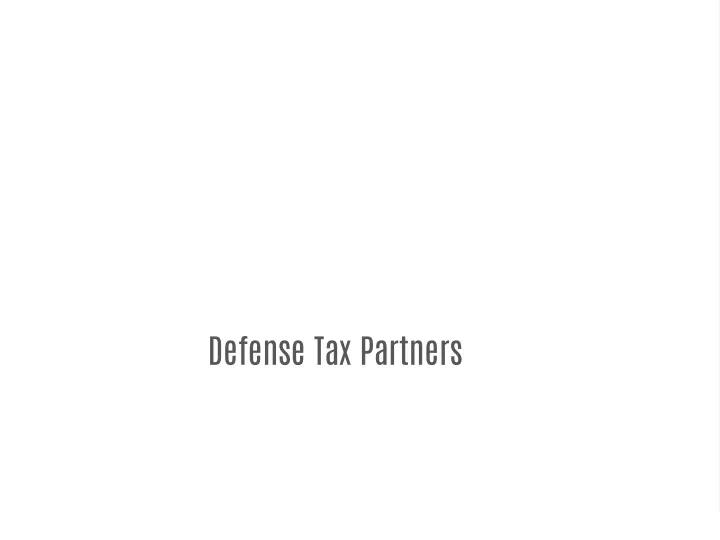 defense tax partners