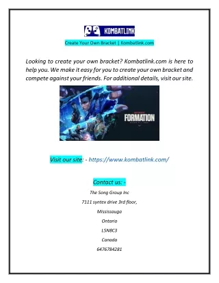 create your own bracket kombatlink com