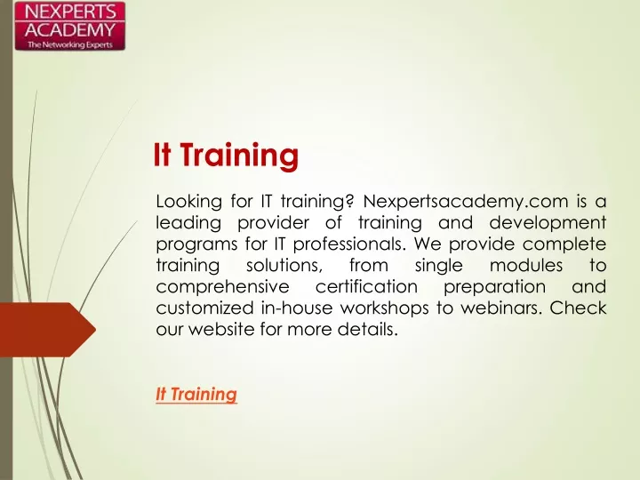 it training