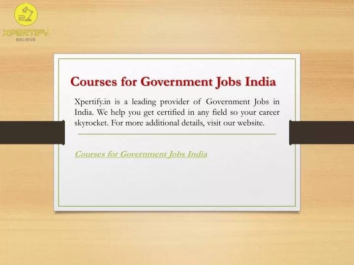 courses for government jobs india