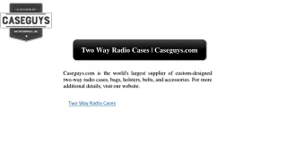 Two Way Radio Cases | Caseguys.com