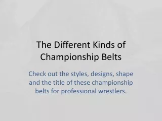 The Different Kinds of Championship Belts