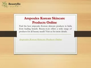Ampoules Korean Skincare Products Online  Beauty-rx.in