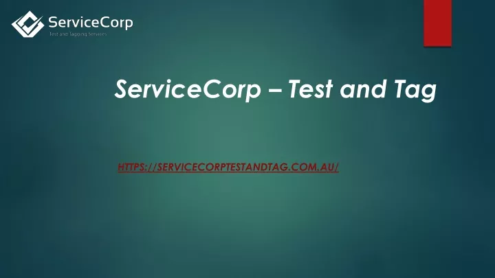 servicecorp test and tag