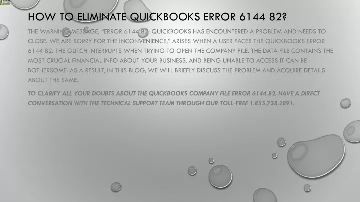 how to eliminate quickbooks error 6144 82