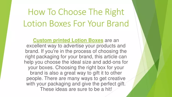 how to choose the right lotion boxes for your brand
