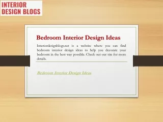 Bedroom Interior Design Ideas  Interiordesignblogs.net