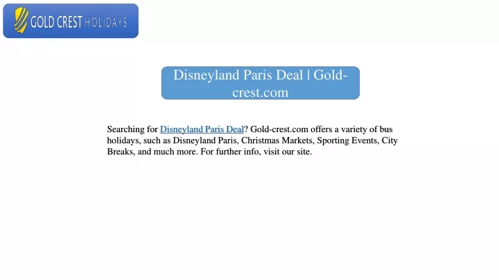 disneyland paris deal gold crest com