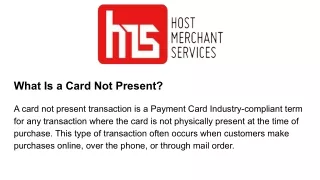 what is a card not present