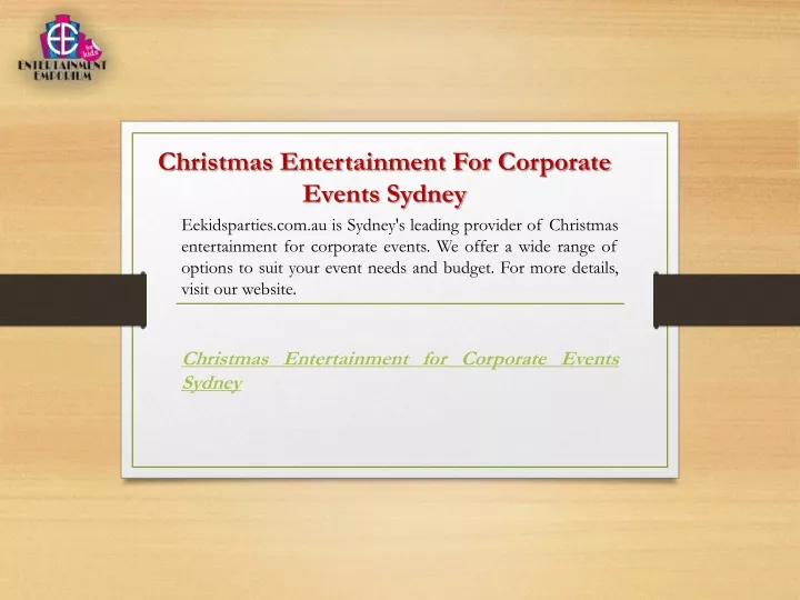 christmas entertainment for corporate events sydney