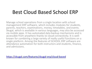 Best Cloud Based School ERP