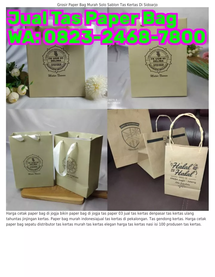 Ppt Wa Grosir Paper Bag Murah Di Bandung Harga Cetak