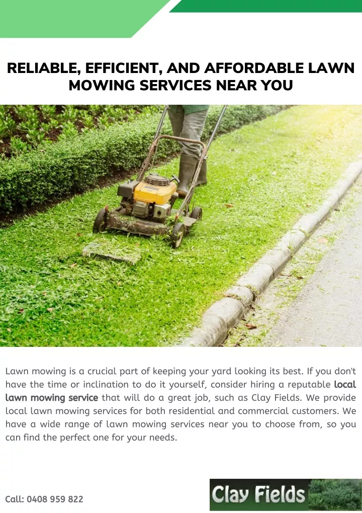 reliable efficient and affordable lawn mowing