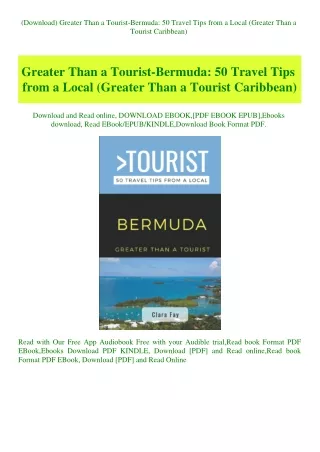 (Download) Greater Than a Tourist-Bermuda 50 Travel Tips from a Local (Greater Than a Tourist Caribb