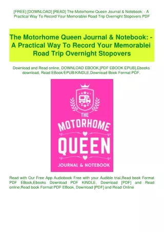 [FREE] [DOWNLOAD] [READ] The Motorhome Queen Journal & Notebook - A Practical Way To Record Your Mem