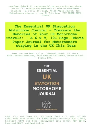 Download [ebook]$$ The Essential UK Staycation Motorhome Journal - Treasure the Memories of Your UK
