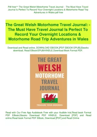 Pdf free^^ The Great Welsh Motorhome Travel Journal - The Must Have Travel Journal Is Perfect To Rec